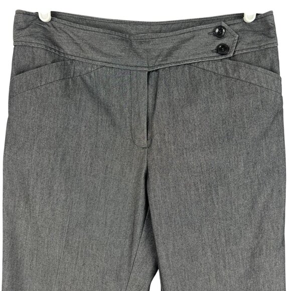 RQT Petite Women's Gray Wide-Leg Stretch Dress Pants Size 12P Mid Rise - Picture 3 of 10